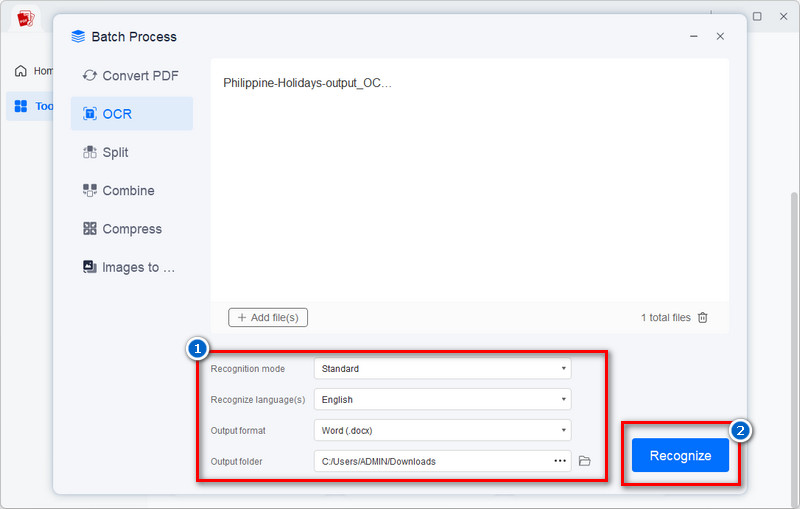 start the ocr process