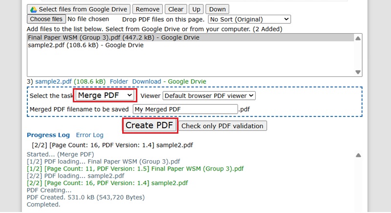 merge pdf files on google drive