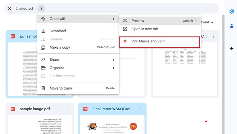 select pdf files