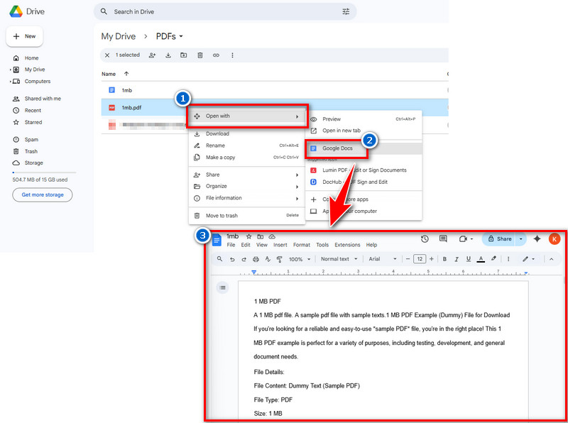 open read-only file on google docs
