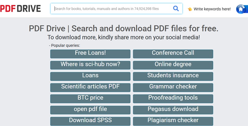 pdf drive homepage