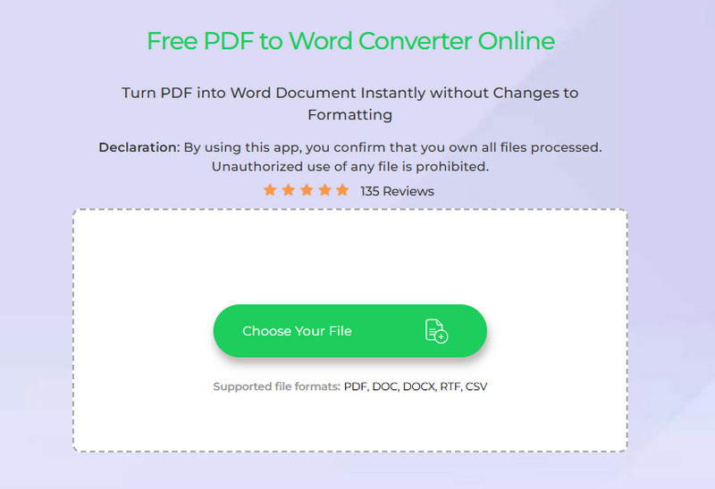 ace online pdf to word converter homepage