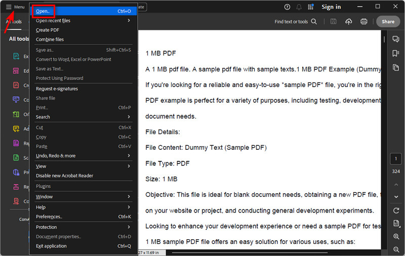 upload your pdf file to the tool