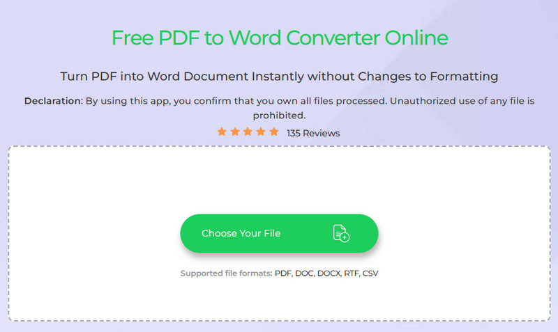 upload the file in the online converter