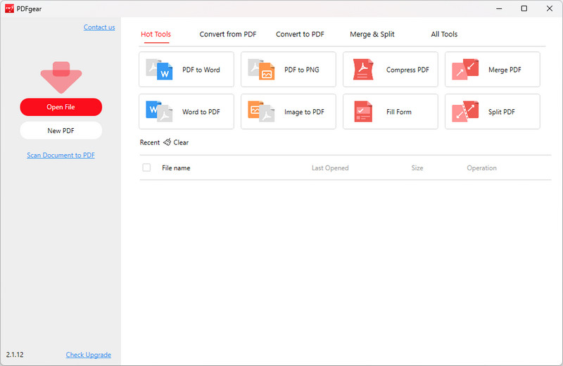 edit pdf without adobe - pdfgear interface