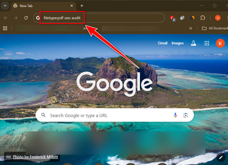 start searching on google