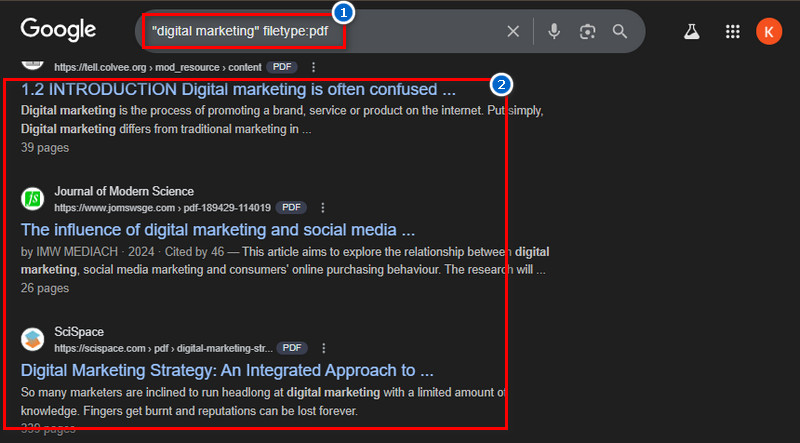 enter keyword along with the operators