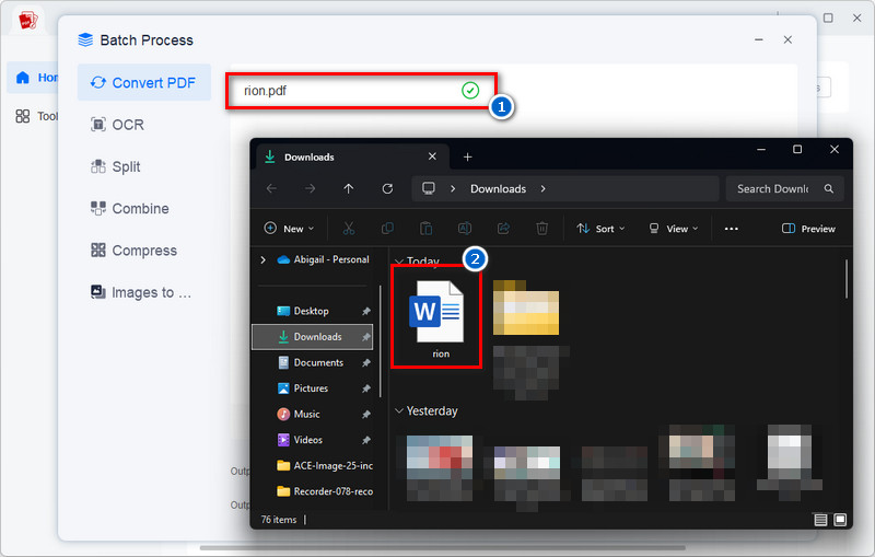 check the converted file