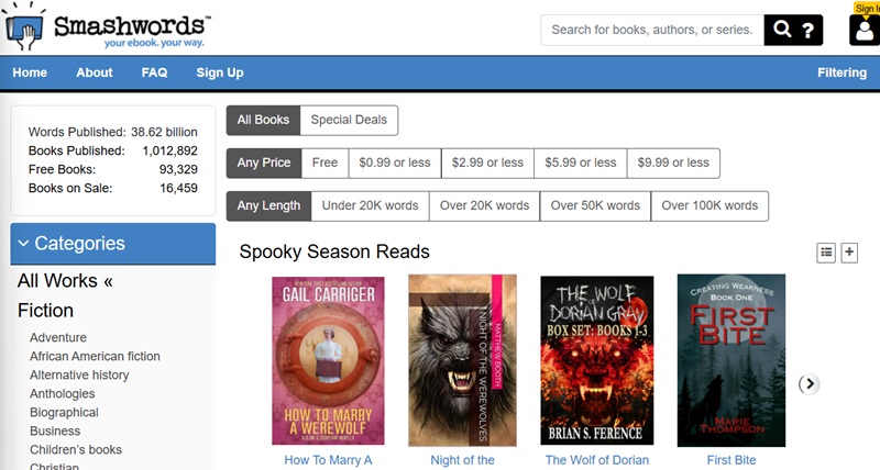 smashwords interface