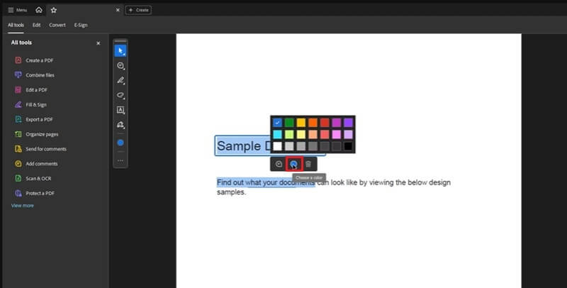 adobe acrobat change highlight color