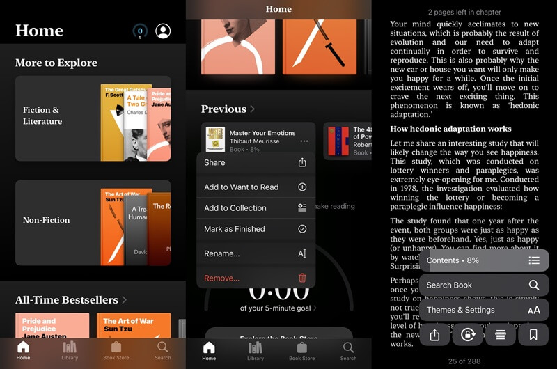 apple ebooks interface