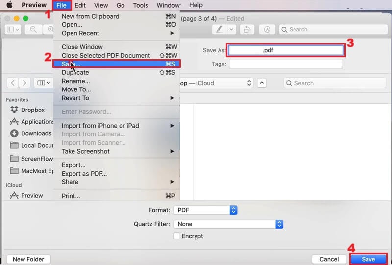 save merged pdf file